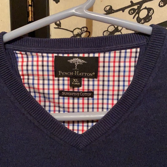 Fynch-Hatton Men’s Knitted Jumper With V-Neck Golf - Picture 11 of 16